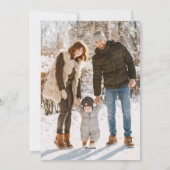 Groene Waterverf Pine Tree Forest Foto Kerstmis Feestdagenkaart (Achterkant)