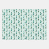 Groene Waterverf Pine Tree Line Kerstboom Inpakpapier Vel (Voorkant 3)