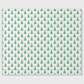 Groene Waterverf Pine Tree Patroon Cadeaupapier (Vlak)