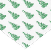 Groene Waterverf Pine Tree Patroon Korte Tafelloper (Hoek)