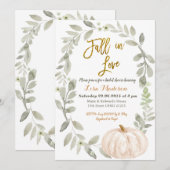 Groene Waterverf Pompoel Bruidsdouche  Kaart (Voorkant / Achterkant)