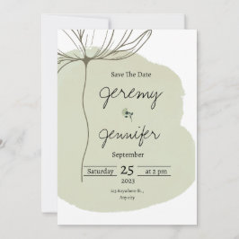 Groene Waterverf Portret minimalistisch Eenvoudig Kaart