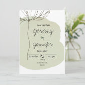 Groene Waterverf Portret minimalistisch Eenvoudig Kaart (Staand voorkant)