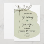 Groene Waterverf Portret minimalistisch Eenvoudig Kaart (Voorkant / Achterkant)