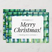 Groene Waterverf Pset Merry-kerstkaart Feestdagenkaart (Voorkant / Achterkant)
