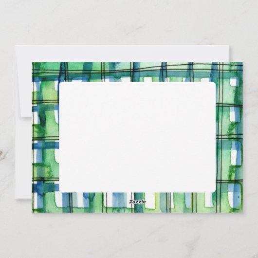 Groene Waterverf Pset Merry-kerstkaart Feestdagenkaart (Achterkant)