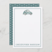 Groene Waterverf  Retro Buggy Bug Auto (Voorkant / Achterkant)