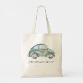 Groene Waterverf Retro Buggy Bug Auto Tote Bag (Achterkant)