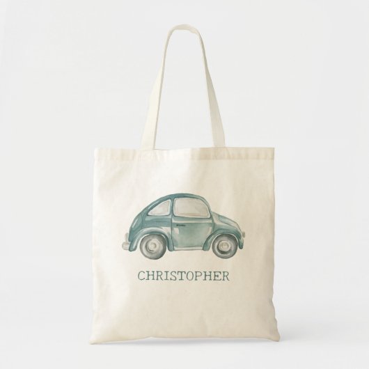 Groene Waterverf Retro Buggy Bug Auto Tote Bag (Voorkant)