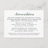 Groene Waterverf Rustic Wedding Accommodations Informatiekaartje (Voorkant)