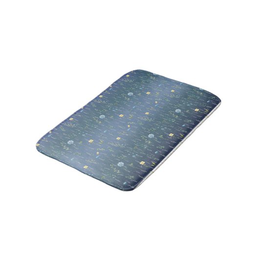 Groene Waterverf Rustieke Botanische Bloembloem Badmat (Gekanteld)