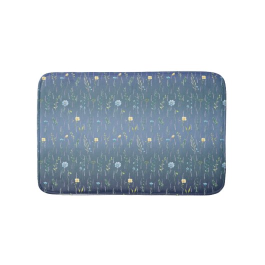 Groene Waterverf Rustieke Botanische Bloembloem Badmat (Voorkant)