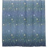 Groene Waterverf Rustieke Botanische Bloembloem Douchegordijn (Voorkant)