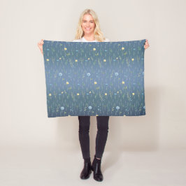 Groene Waterverf Rustieke Botanische Bloembloem Fleece Deken