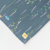 Groene Waterverf Rustieke Botanische Bloembloem Fleece Deken (Hoek)