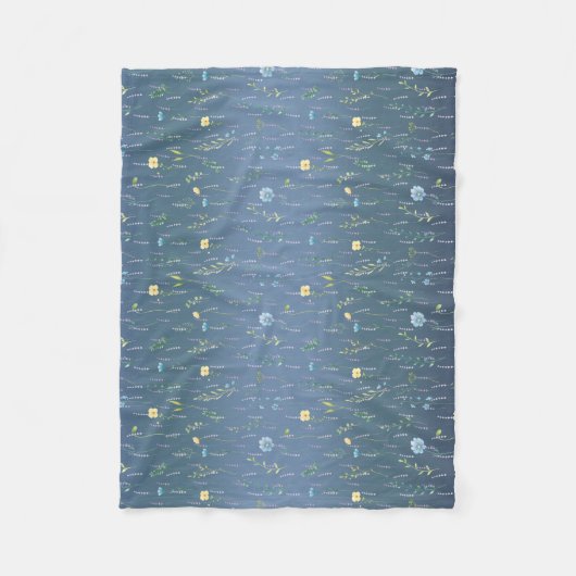 Groene Waterverf Rustieke Botanische Bloembloem Fleece Deken (Voorkant)