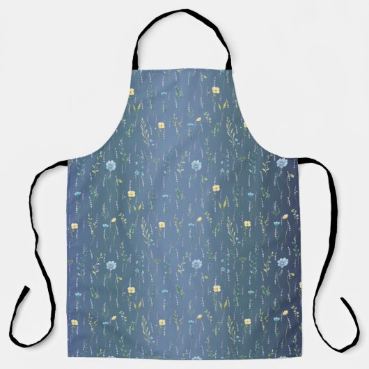 Groene Waterverf Rustieke Botanische Bloembloem Schort (Voorkant)