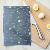 Groene Waterverf Rustieke Botanische Bloembloem Theedoek (Quarter Fold)