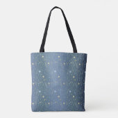 Groene Waterverf Rustieke Botanische Bloembloem Tote Bag (Achterkant)