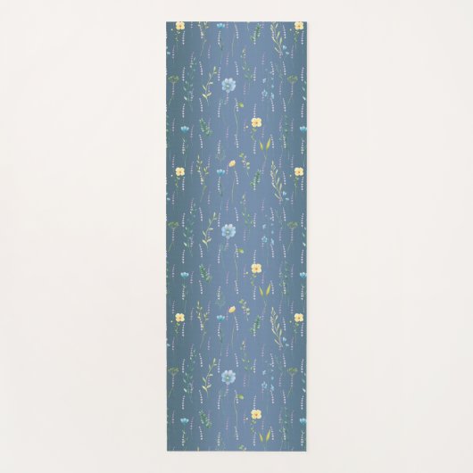 Groene Waterverf Rustieke Botanische Bloembloem Yogamat (Voorkant)