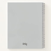 Groene Waterverf Sardine Art Custom Monogram Naam Notitieboek (Achterkant)