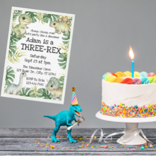 Groene Waterverf Schattigee Drie-Rex Dinosaurus Ve Kaart