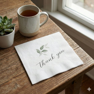 Groene Waterverf Script Dank u bruiloft servetten