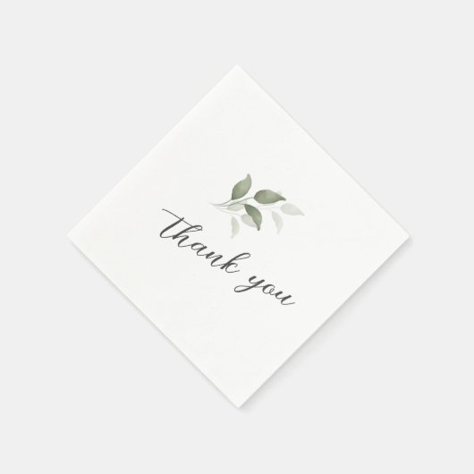 Groene Waterverf Script Dank u bruiloft servetten (Hoek)