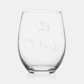 Groene Waterverf Script Dank u bruiloft Wijnglas Zonder Voet (Achterkant)