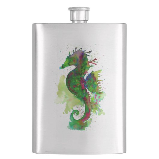 Groene Waterverf Seahorse Flacon (Voorkant)