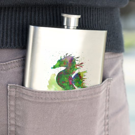 Groene Waterverf Seahorse Flacon (Voorbeeld)