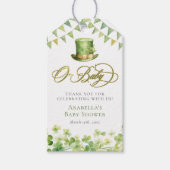 Groene Waterverf Shamrock Baby shower Cadeaulabel (Voorkant)