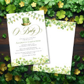 Groene Waterverf Shamrock Baby shower Kaart