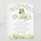 Groene Waterverf Shamrock Baby shower Kaart (Voorkant)