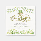 Groene Waterverf Shamrock Baby shower Servet (Voorkant)