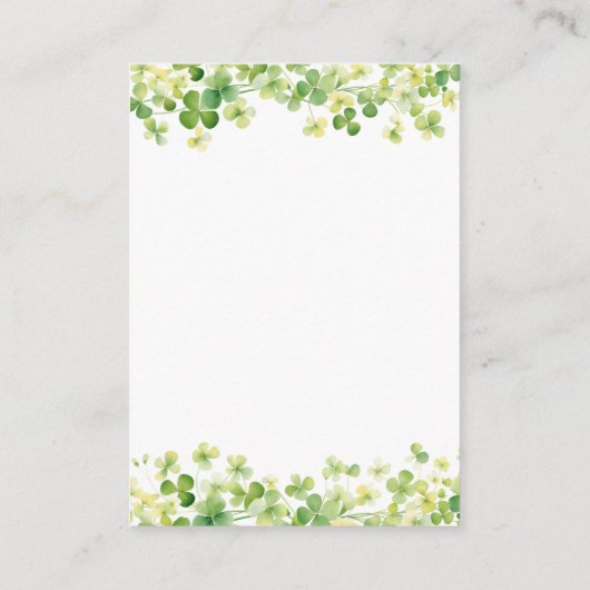 Groene Waterverf Shamrock Boeken voor Baby Informatiekaartje (Achterkant)