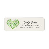 Groene Waterverf Shamrock Heart St. Patrick's Day Etiket (Voorkant)