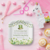 Groene Waterverf Shamrock St Patrick's Day Party Papieren Bordje (Feest)