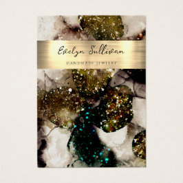 Groene waterverf sieraden display kaart