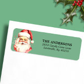 Groene  Waterverf Sinterklaas Kerstmis Etiket