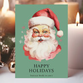 Groene  Waterverf Sinterklaas Kerstmis Feestdagen Kaart