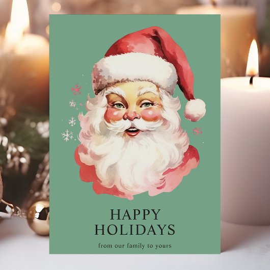 Groene Waterverf Sinterklaas Kerstmis Feestdagen Kaart