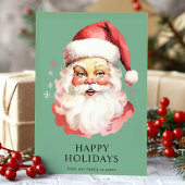 Groene  Waterverf Sinterklaas Kerstmis Feestdagen Kaart