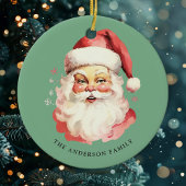 Groene  Waterverf Sinterklaas Kerstmis Keramisch Ornament