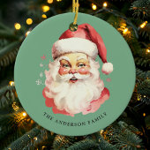 Groene  Waterverf Sinterklaas Kerstmis Keramisch Ornament