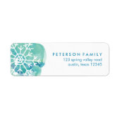 Groene Waterverf Snowflake Etiket (Voorkant)