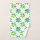 Groene Waterverf Snowflake Patroon Bad Handdoek (Handdoek)