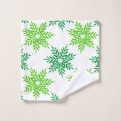 Groene Waterverf Snowflake Patroon Bad Handdoek (Wasdoekje)