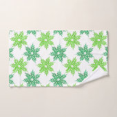 Groene Waterverf Snowflake Patroon Bad Handdoek (Handdoek)
