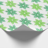 Groene Waterverf Snowflake Patroon Cadeaupapier (Hoek)